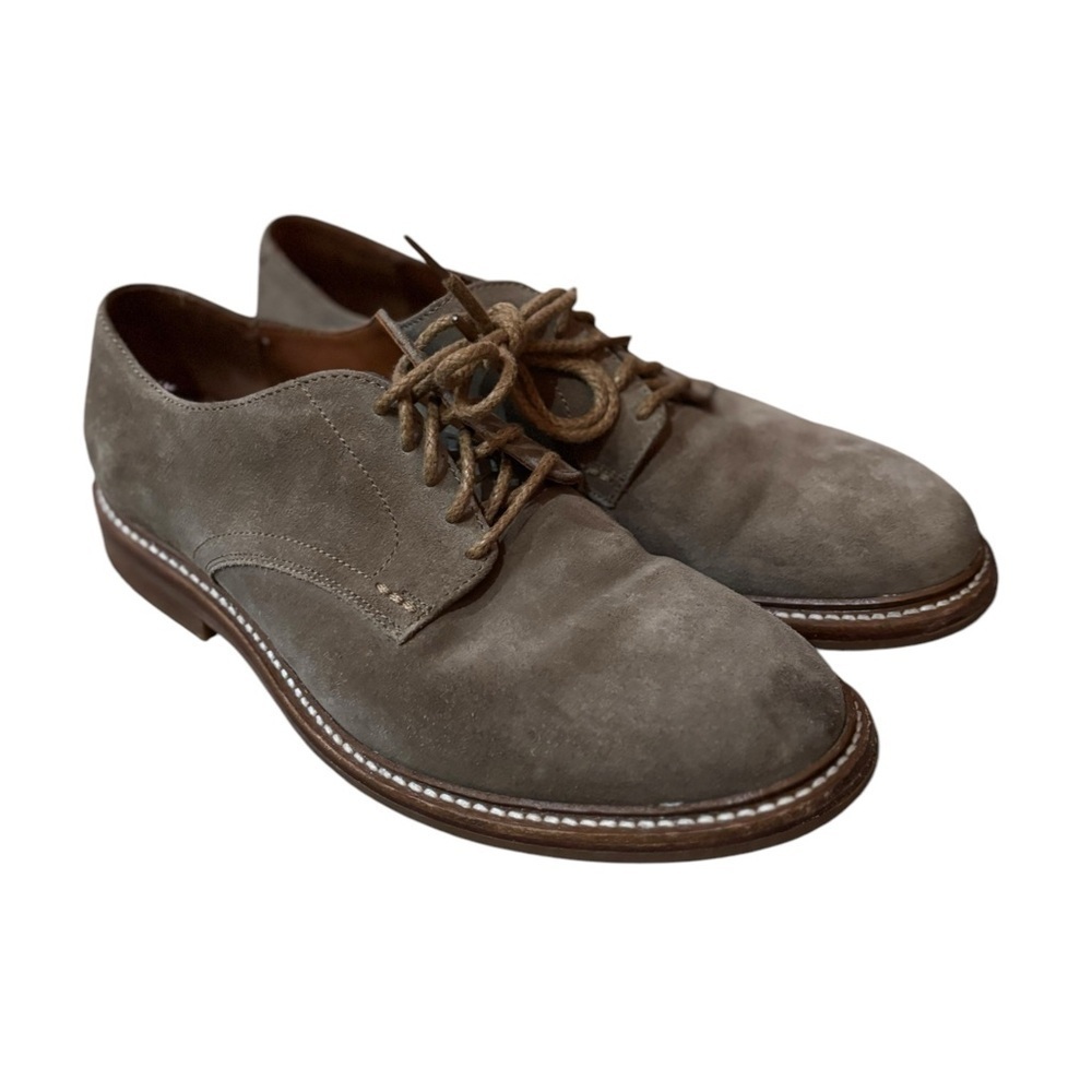 Frye Men’s Plain Toe Gray Suede Oxford US Size 9 Dress Shoes Casual